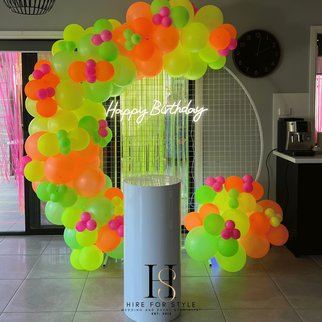 G101 Neon Glow Balloon Backdrop Package
