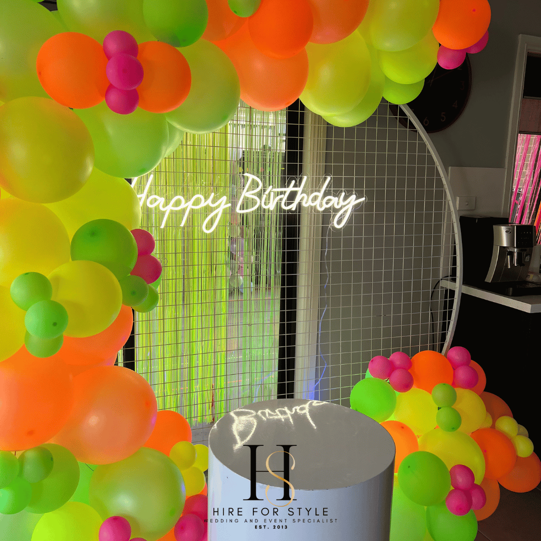 G101 Neon Glow Balloon Backdrop Package