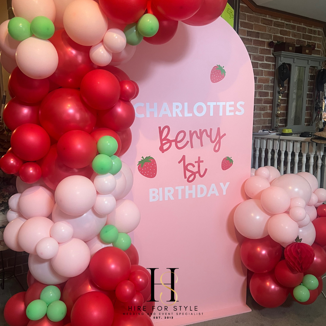 Berry 1st Birthday Balloon Display