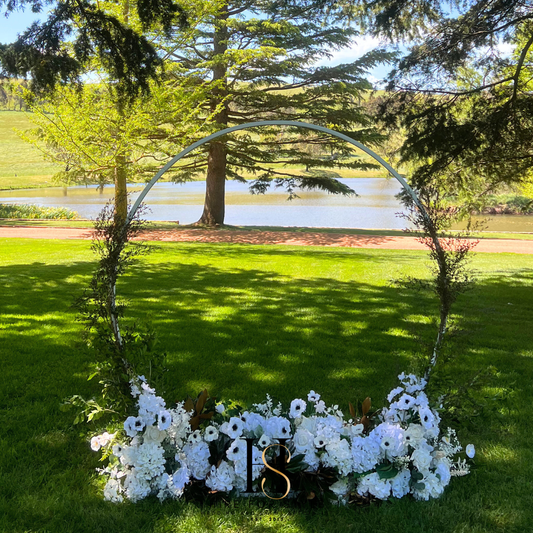 Single Hoop Wedding Alter Arbour with Florals