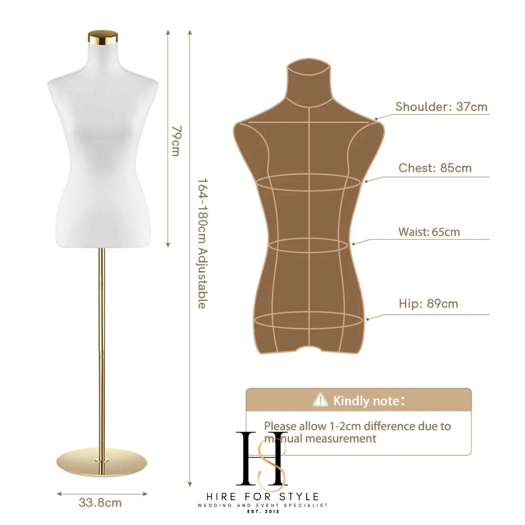 White & Gold Bridal Mannequin Hire