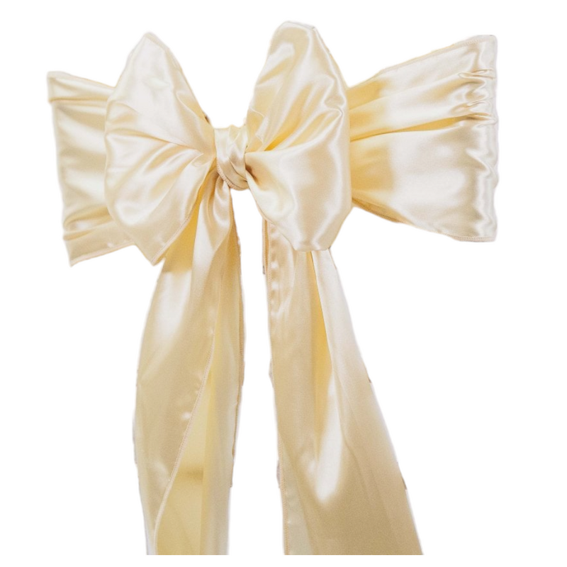 Ivory Cream Satin Chair Sash Hire