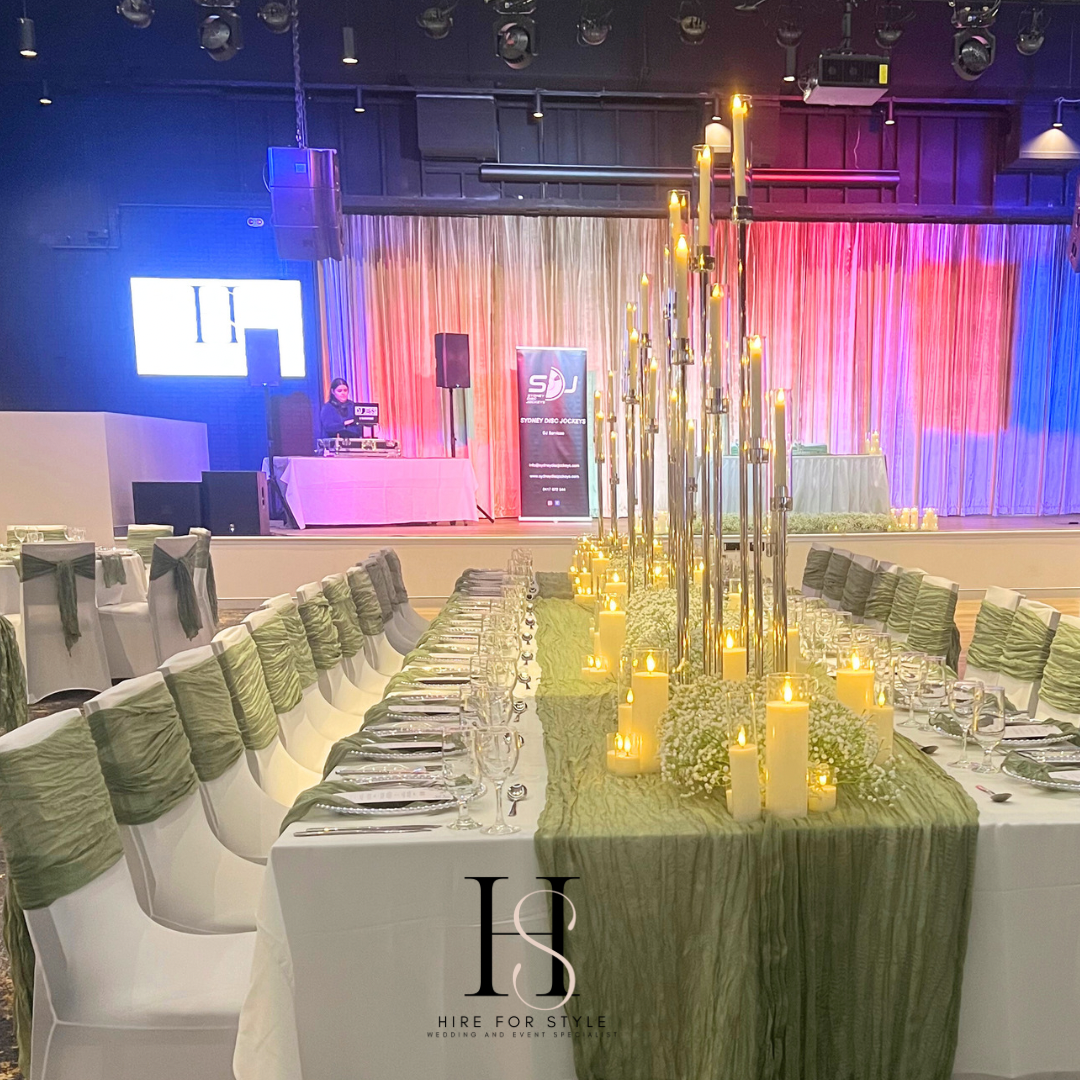 Eucalyptus Green Cheesecloth Table Runner Hire