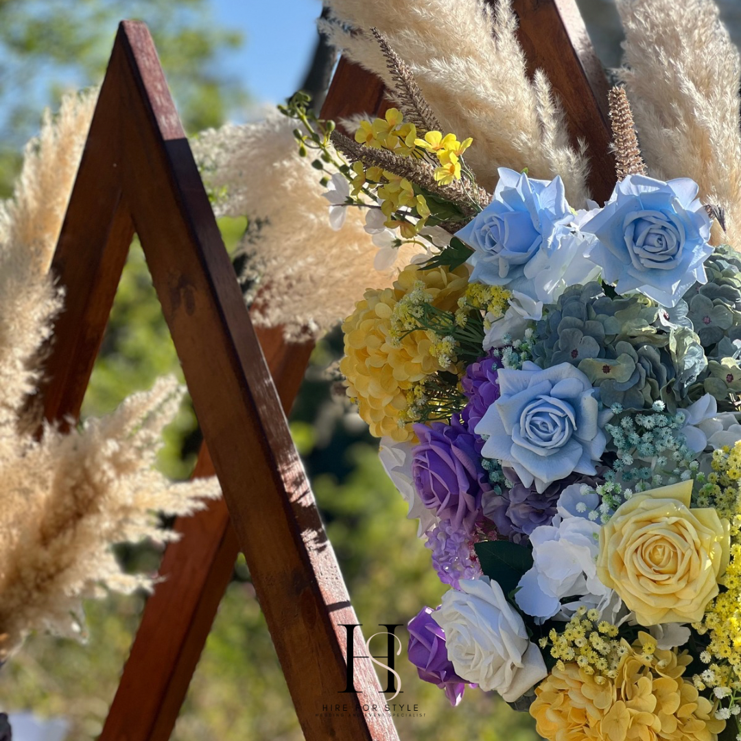 T103 Wedding Ceremony Package with Triangle Pair Wedding Arbour