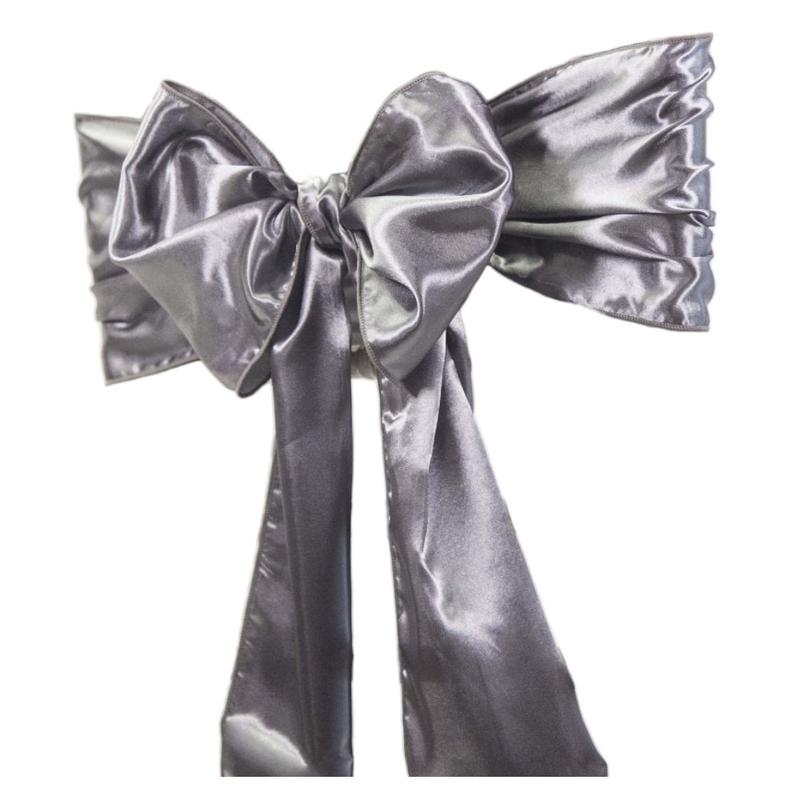 Silver Grey Satin Sash Hire