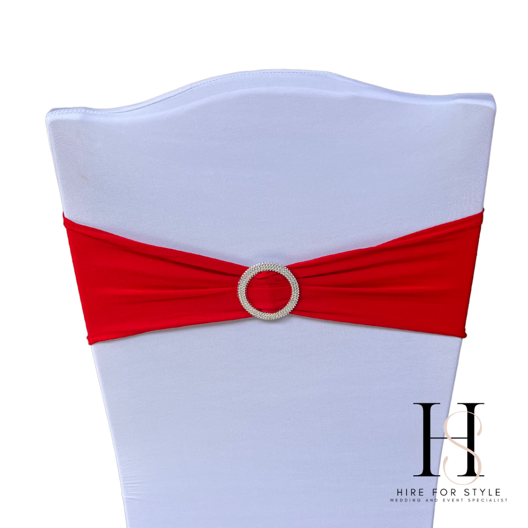 Red Lycra Chair Band HIRE