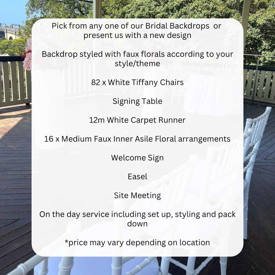 Full Package Wedding Ceremony Package with 82 Tiffany Chairs