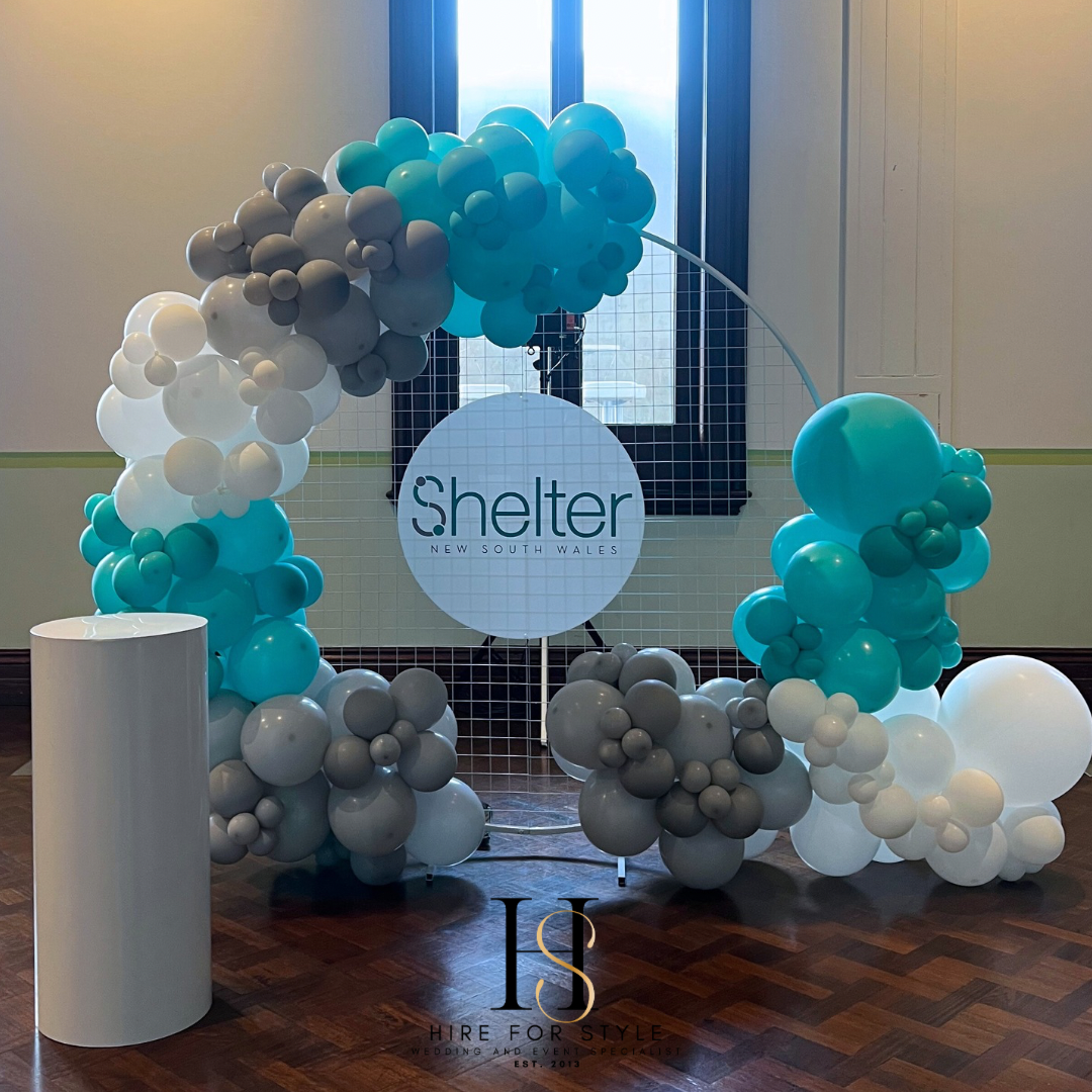 Balloon Backdrop with Logo Sign