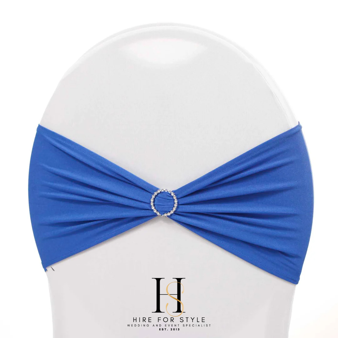 Royal Blue Lycra Chair Band HIRE
