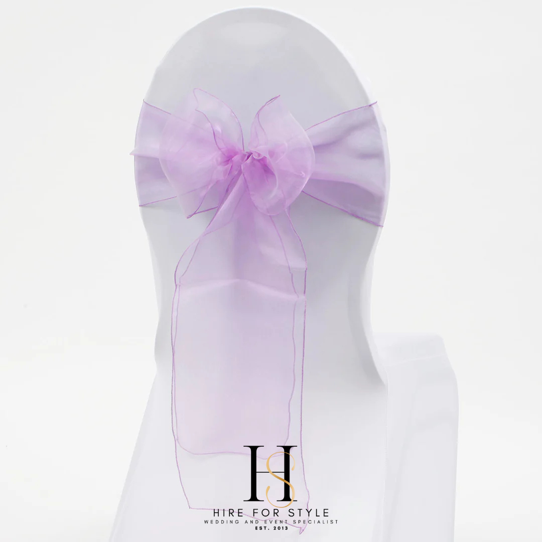 Lavender Purple Organza Chair Sash