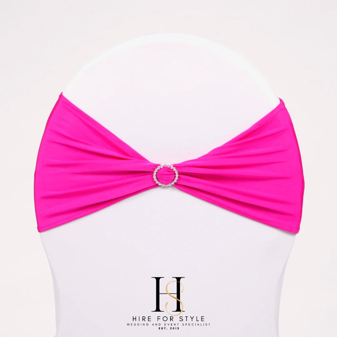 Hot Pink Lycra Chair Band Hire