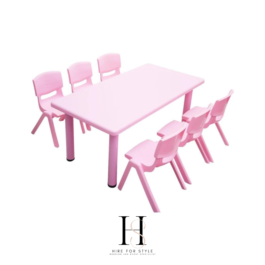 Kids Pink Chair and Table Party Hire Set – Hire For Style