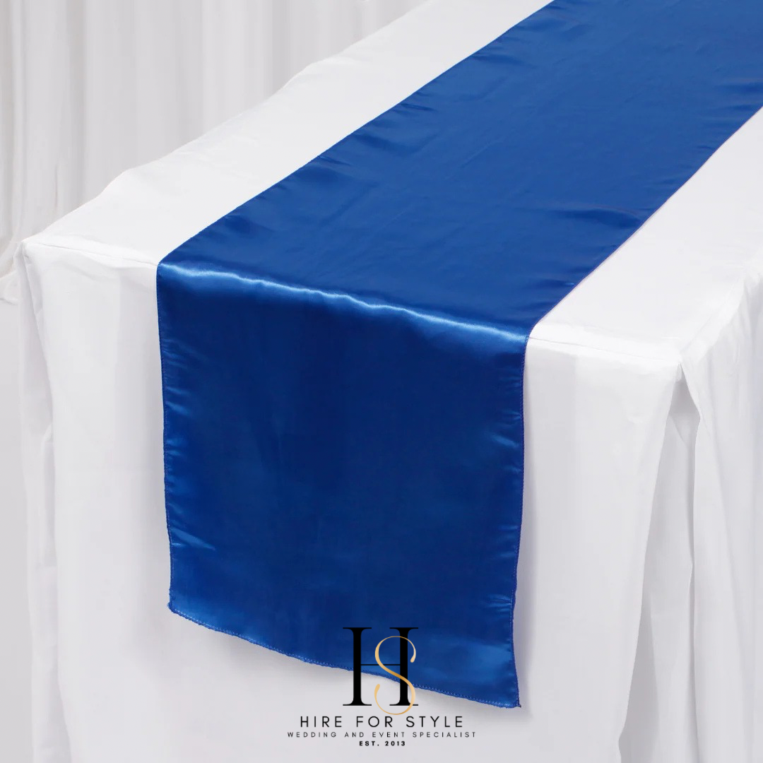Royal Blue Satin Table Runner HIRE