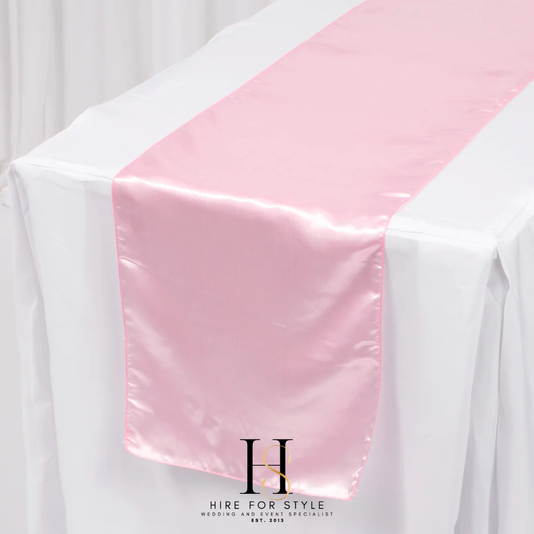 Table Runner Pink Satin HIRE