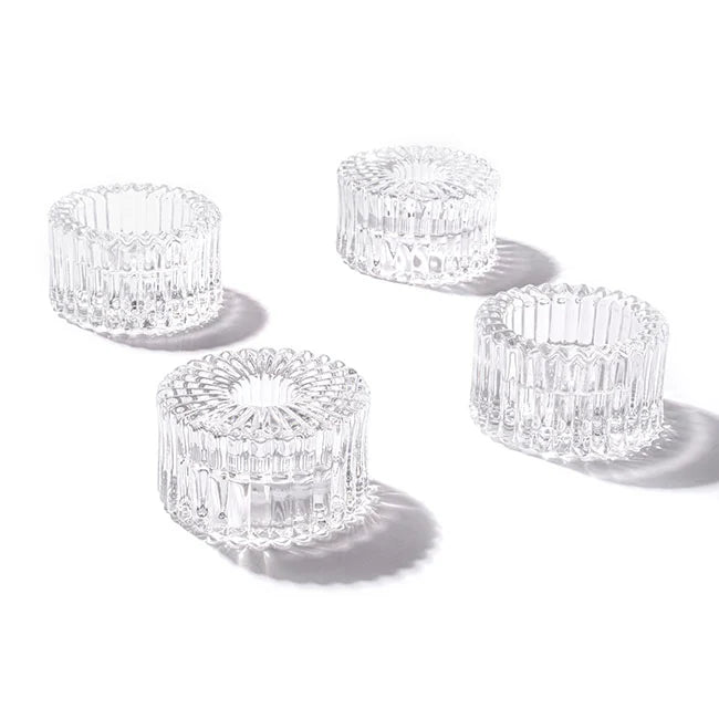 Glass Ripple 2 in 1 Candle Holder Clear