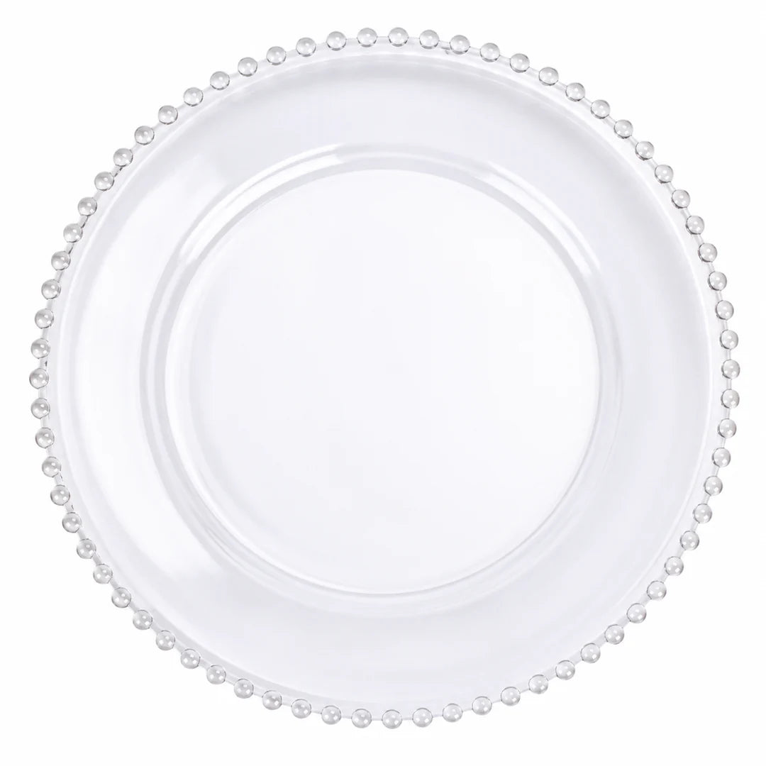 Clear Beaded Charger Plate Hire