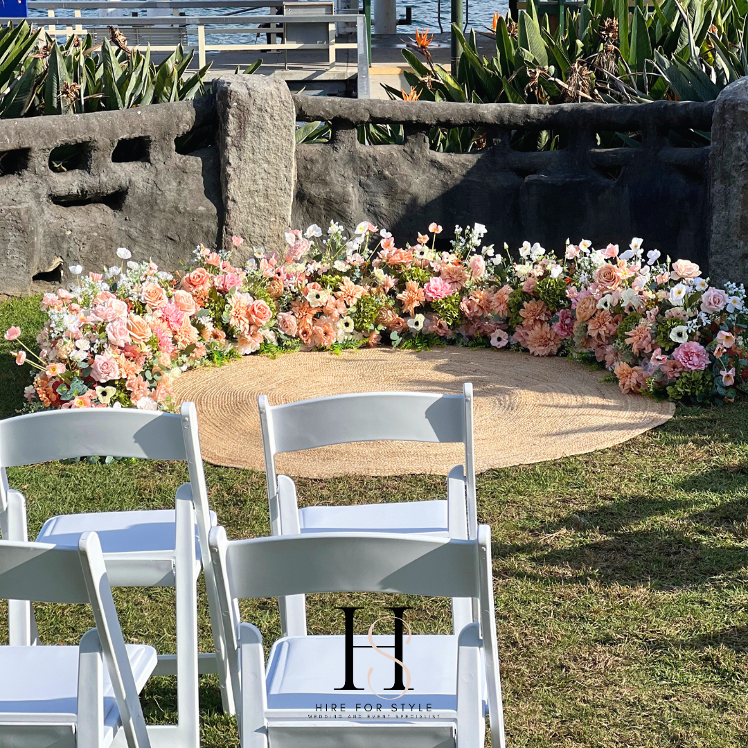 G102 Wedding Package with Semi-Circular Floral Alter plus Service Fee