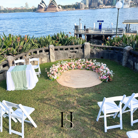 G101 Macarthur Wedding Package with Semi-Circular Floral Alter