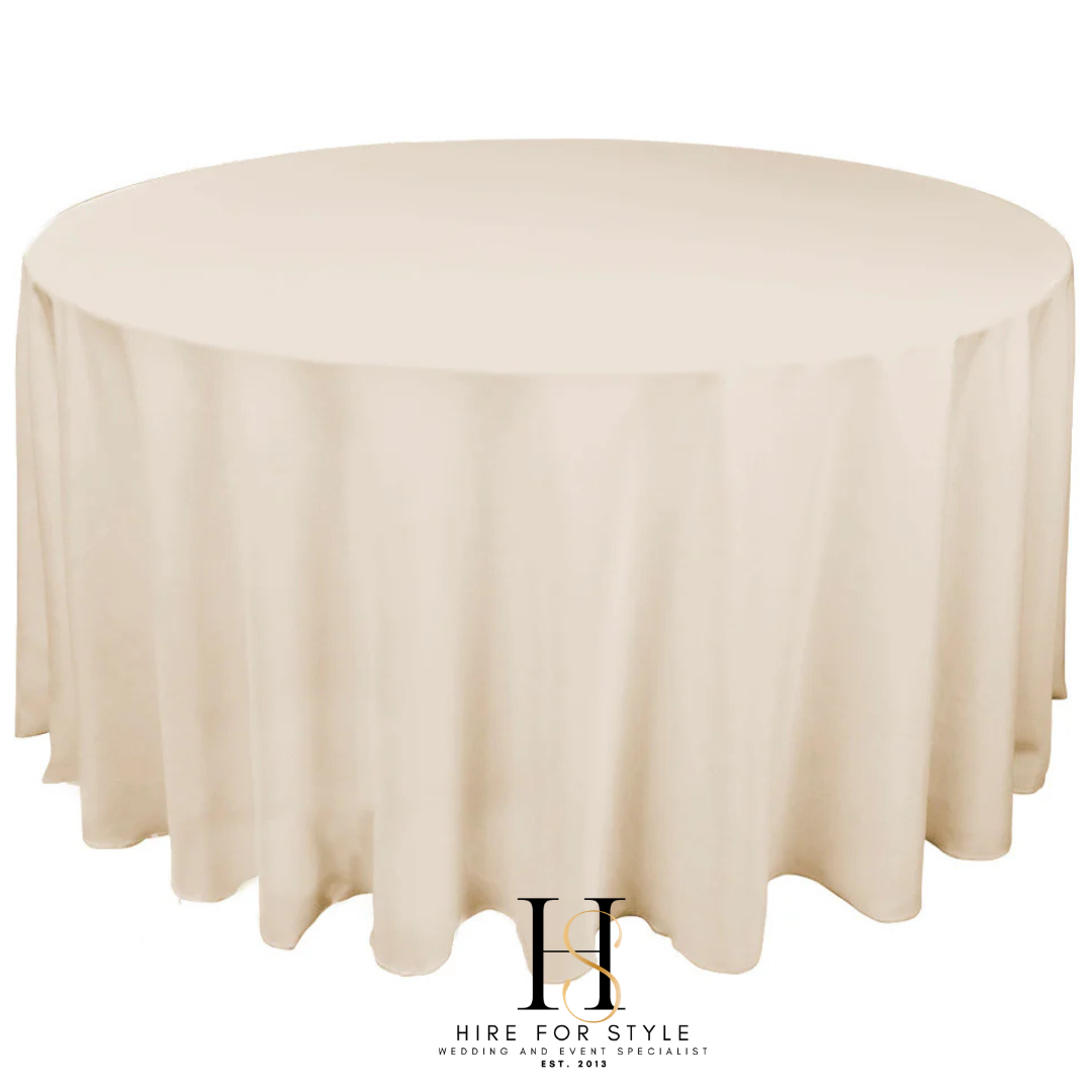 Almond Beige Nude Rectangle Tablecloth HIRE