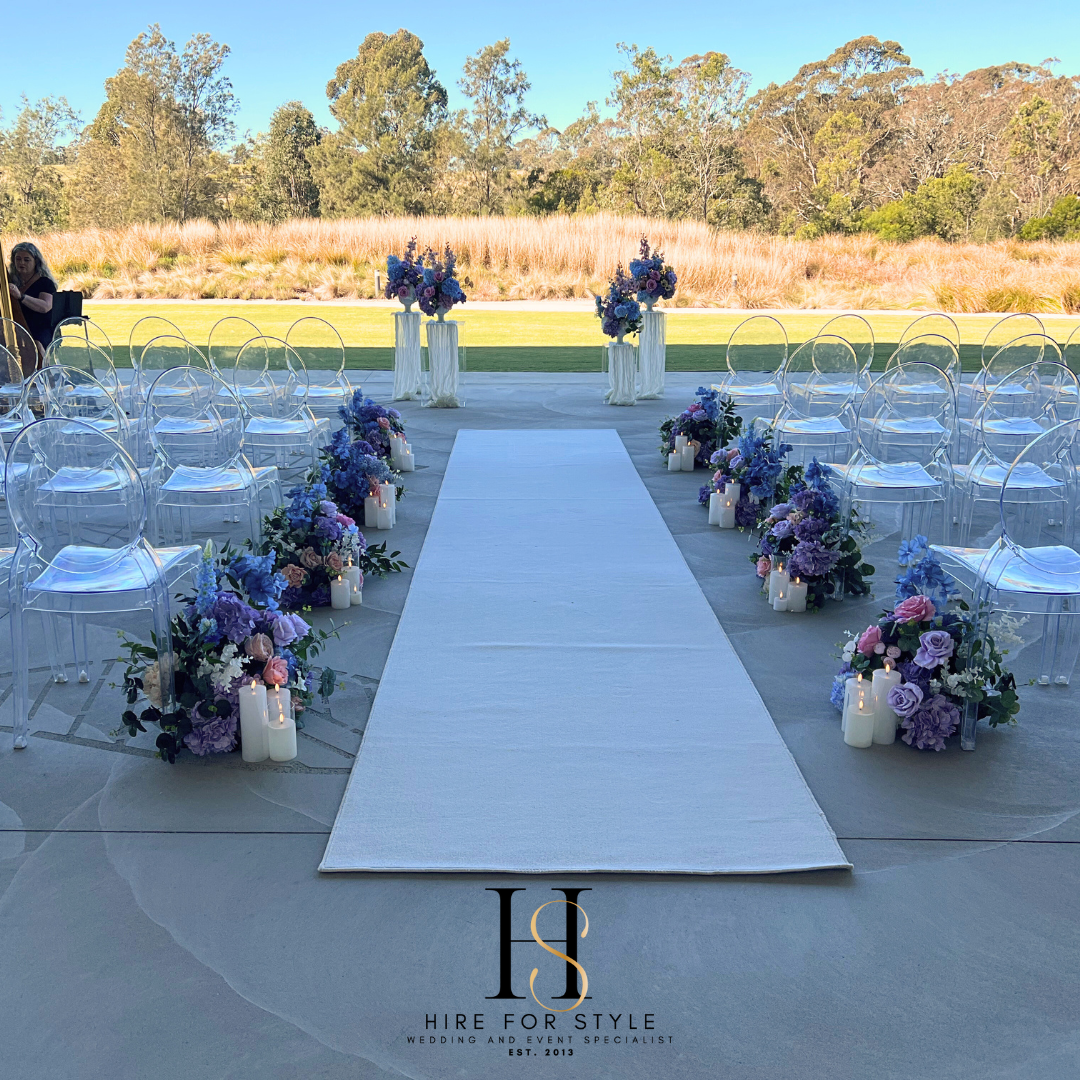 GC102 Wedding Package with acrylic Ghost Chairs and Floral Alter