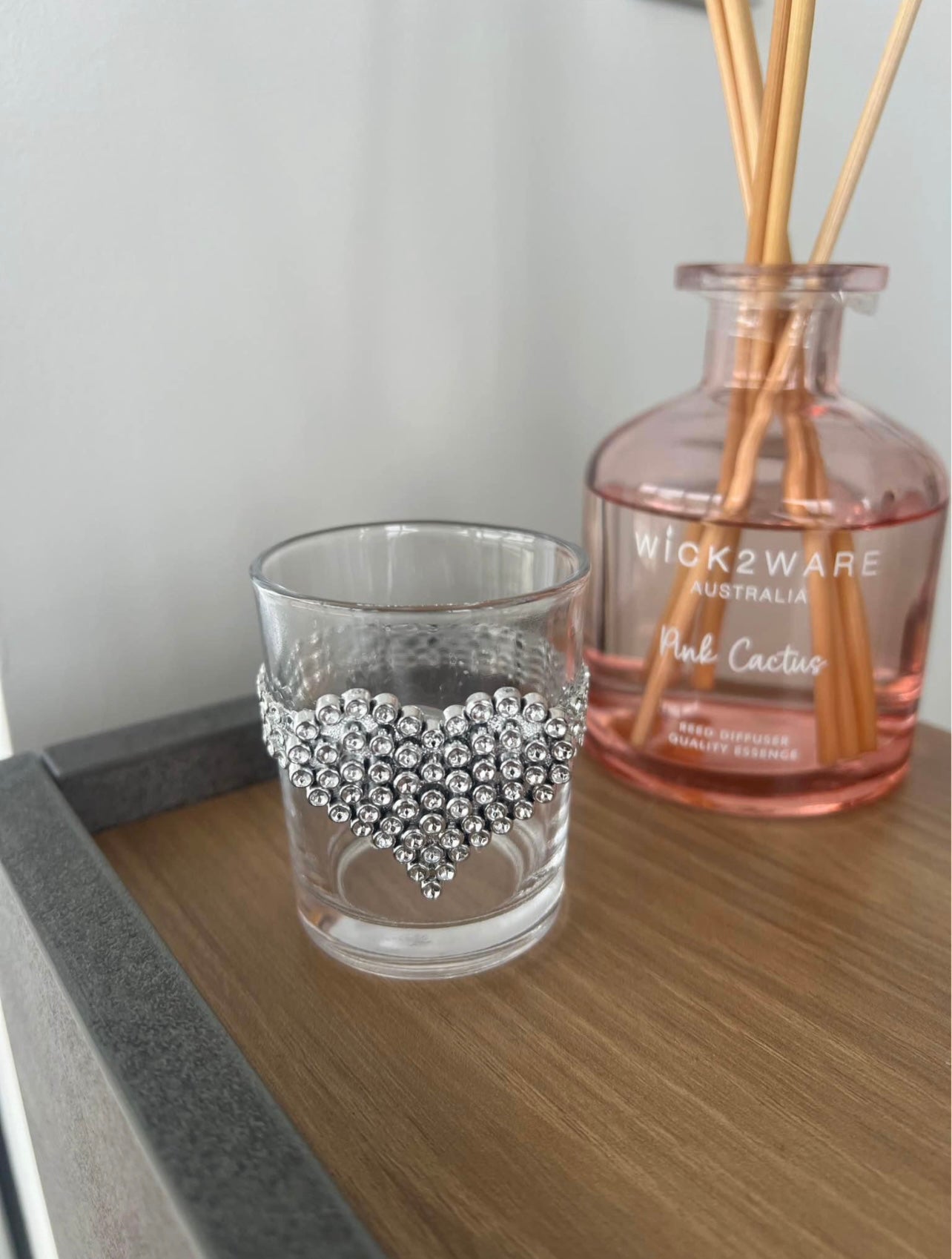 43 Glass Heart Votive Tealights Cups - Ex - Hire