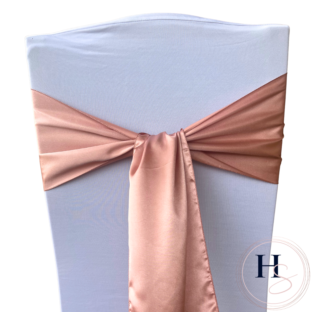 Rose gold chair sash sale