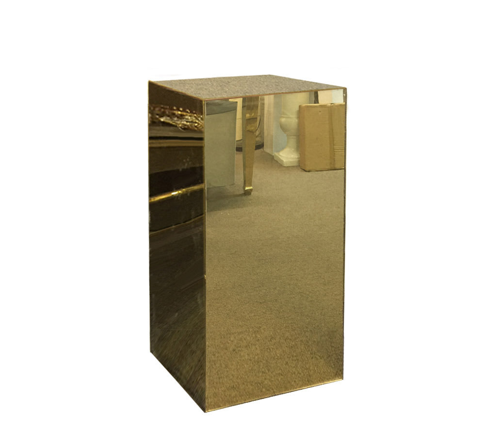 75cm Gold Mirror Plinth HIRE