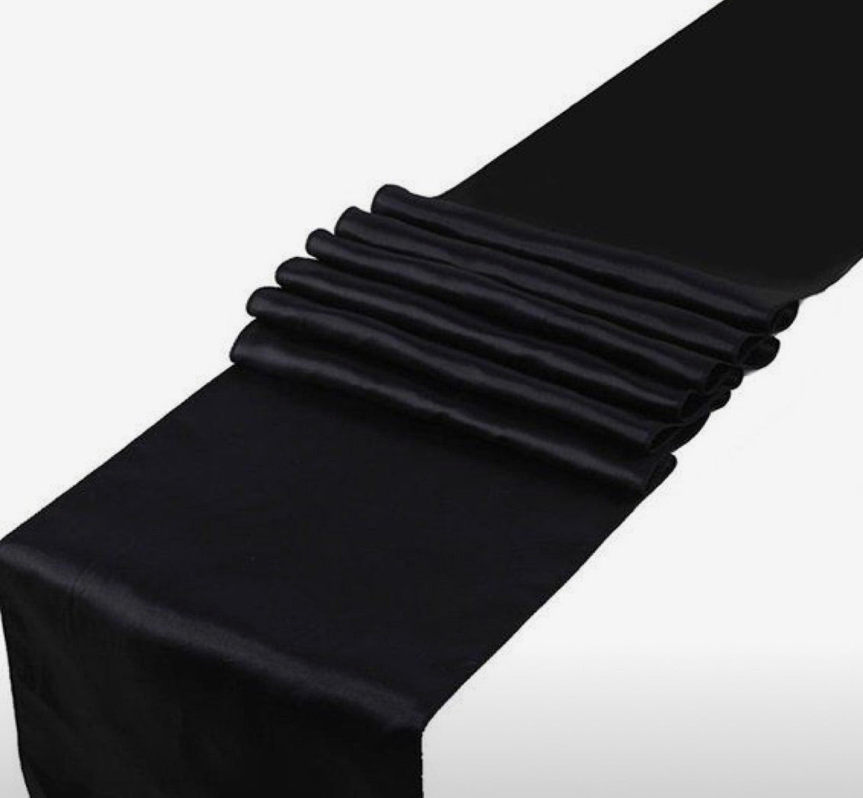 Black Satin Table Runner HIRE