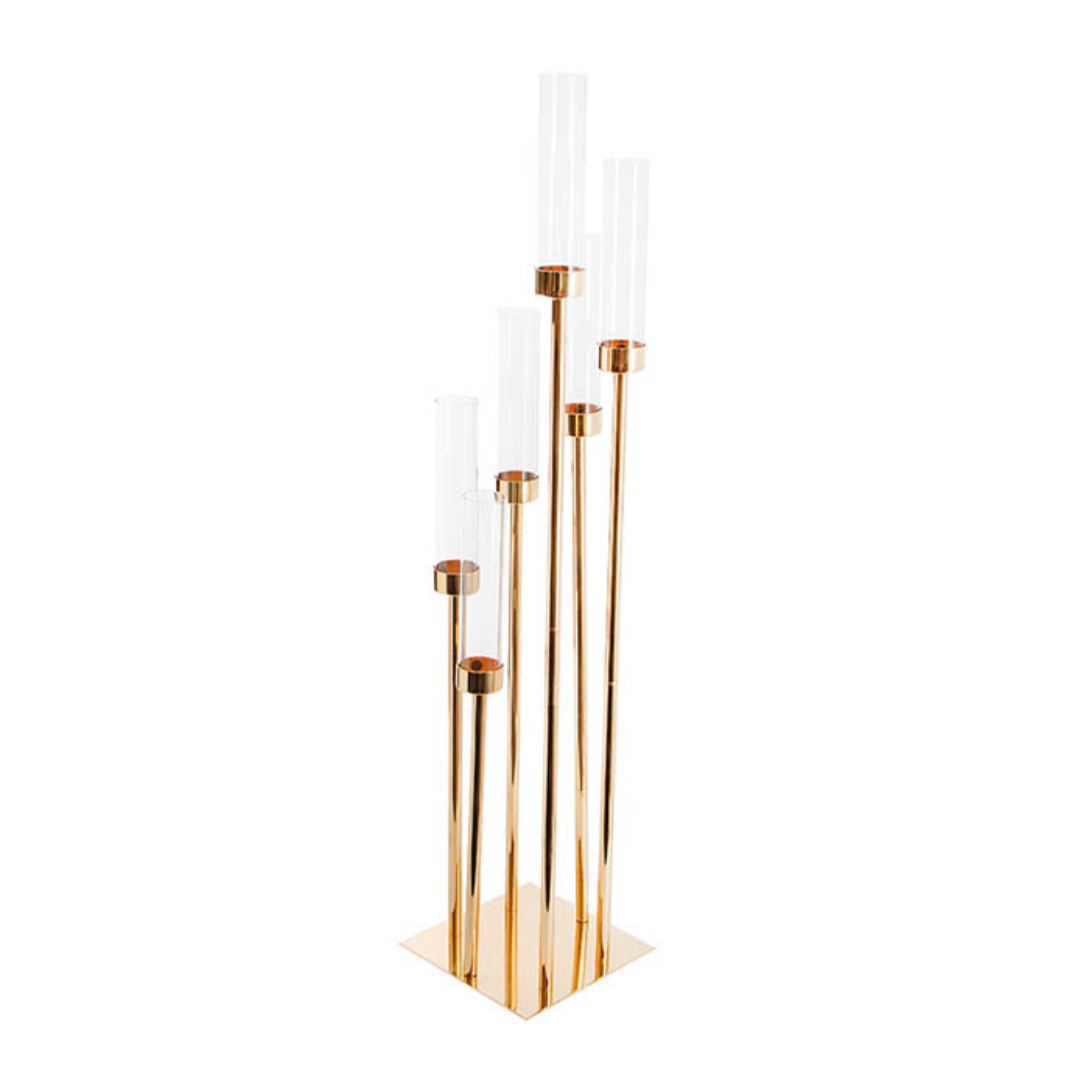 Tall Spiral Gold Candelabra HIRE