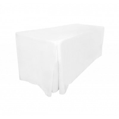 White Fitted 6ft Rectangle Tablecloth HIRE