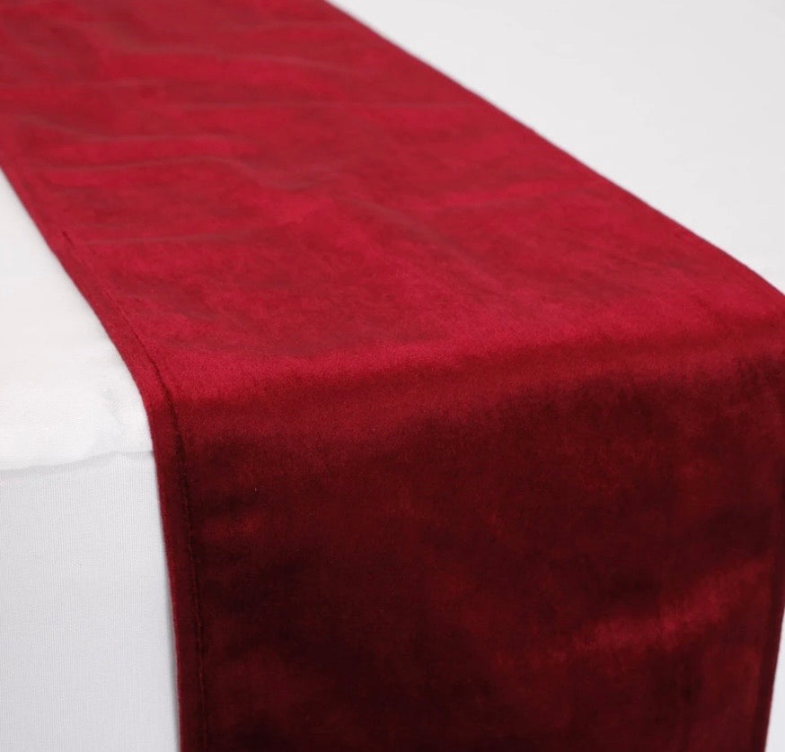 Burgundy Velvet Table Runner HIRE