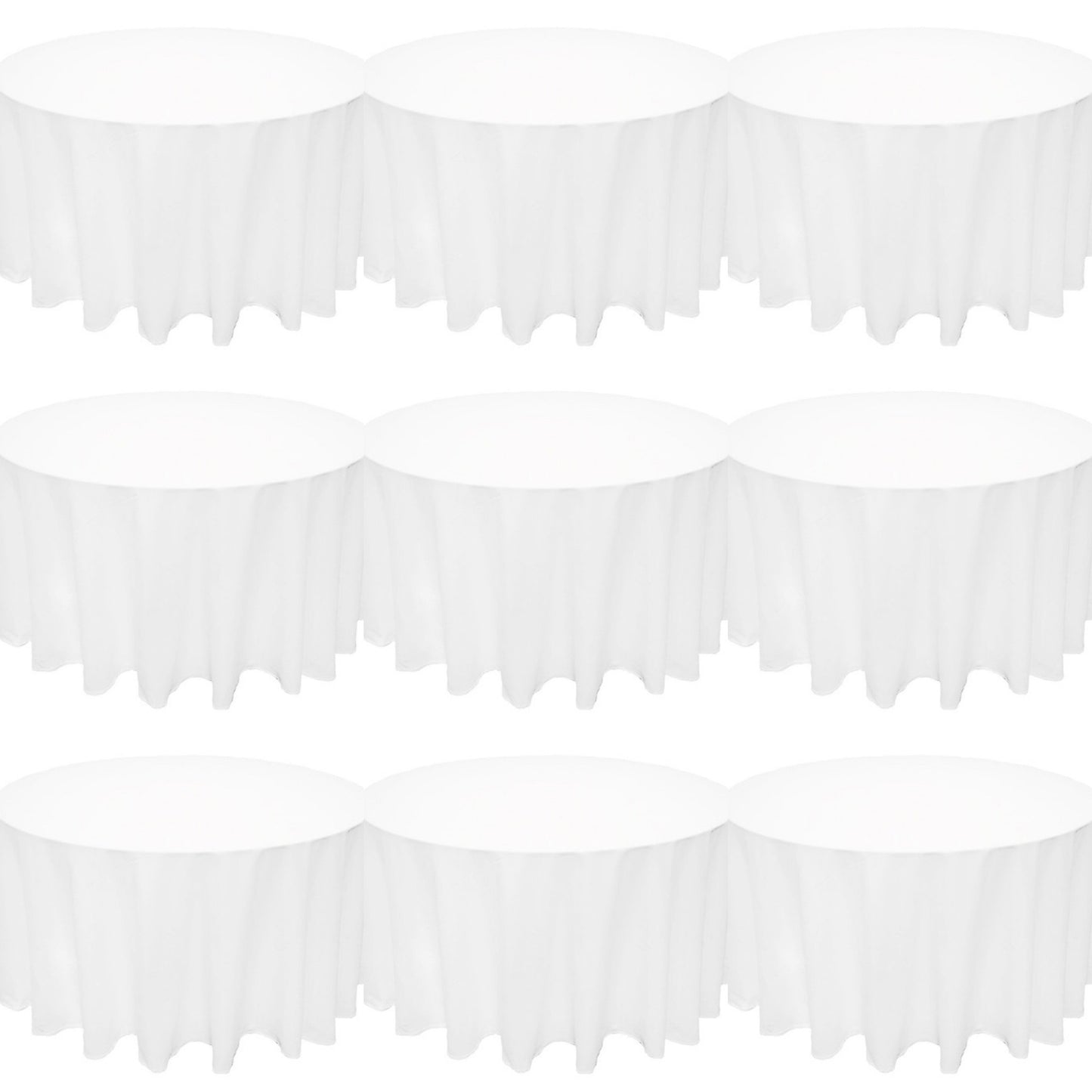 Large 300cm White Round Tablecloth Hire