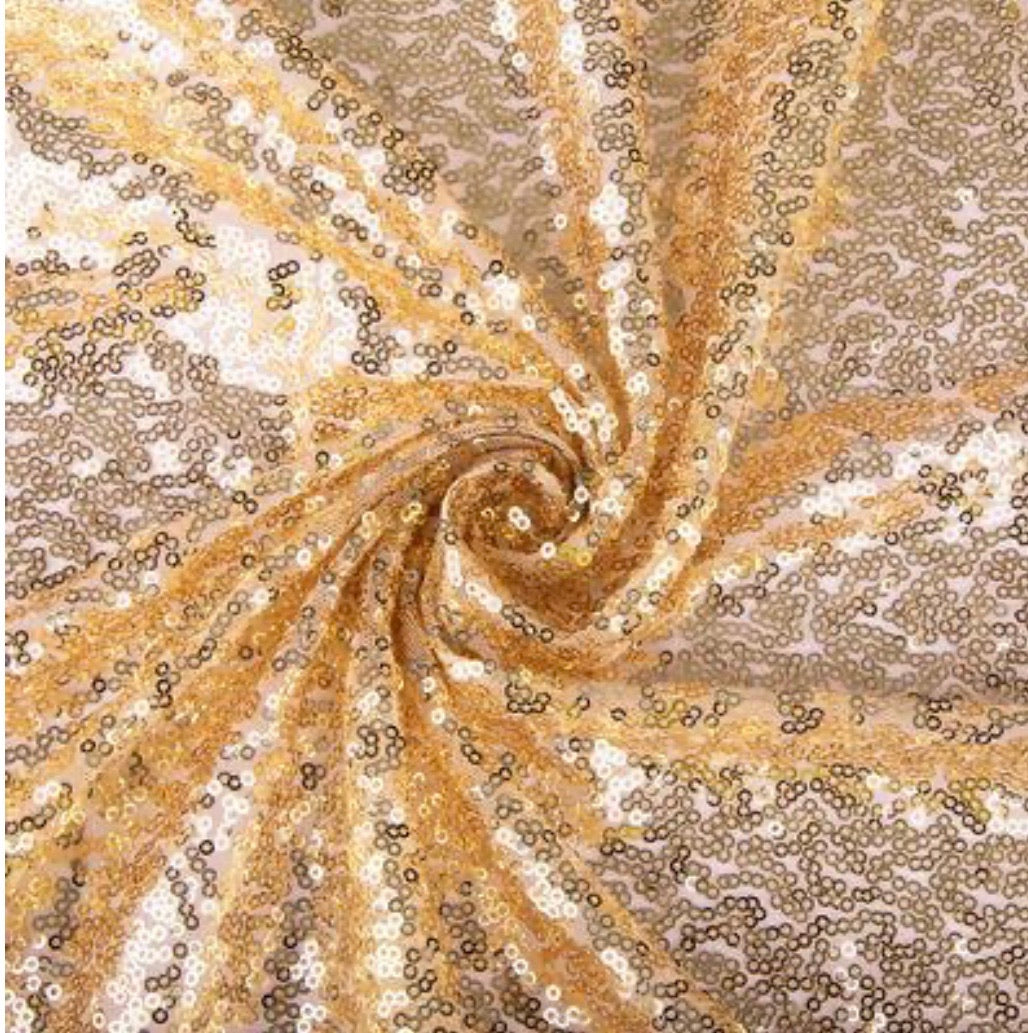 Gold Sequin Table Overlay HIRE