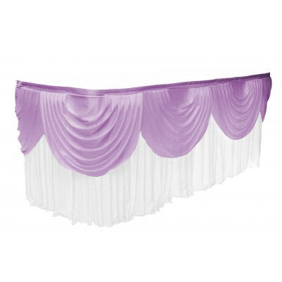 3m Satin Table Skirt with 3m Light/Dark Purple Swag