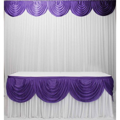 3m Satin Table Skirt with 3m Light/Dark Purple Swag