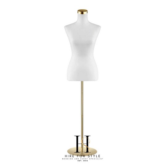 White & Gold Bridal Mannequin Hire