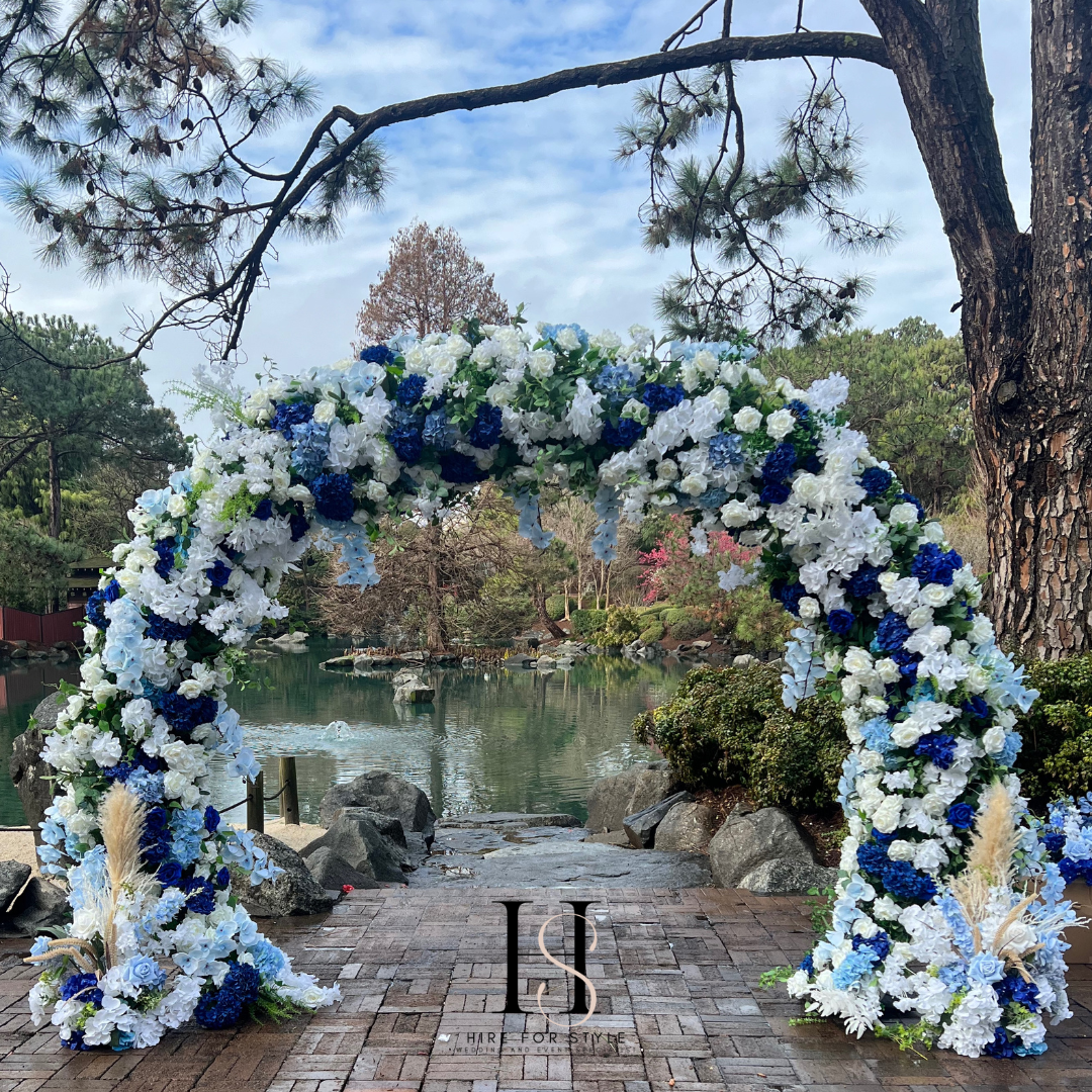 Large Round Floral Wedding Arch Package plus Service Fee