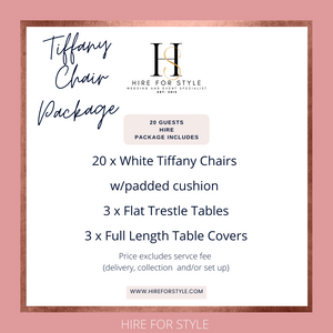 20 Guests - Tiffany Chairs & Tables