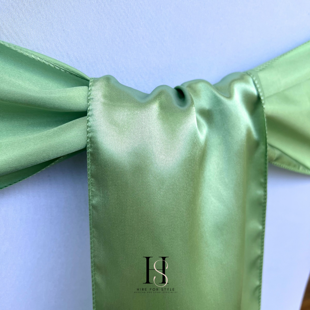 Green Satin Chair Sash HIRE