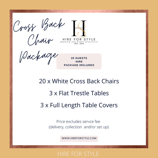 20 Guests - Cross Back Chairs & Tables