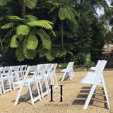 T105 Triangle Pair Wedding Arbour with Gladiator Folding Chairs Wedding Package