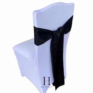 Black Satin Chair Sash HIRE