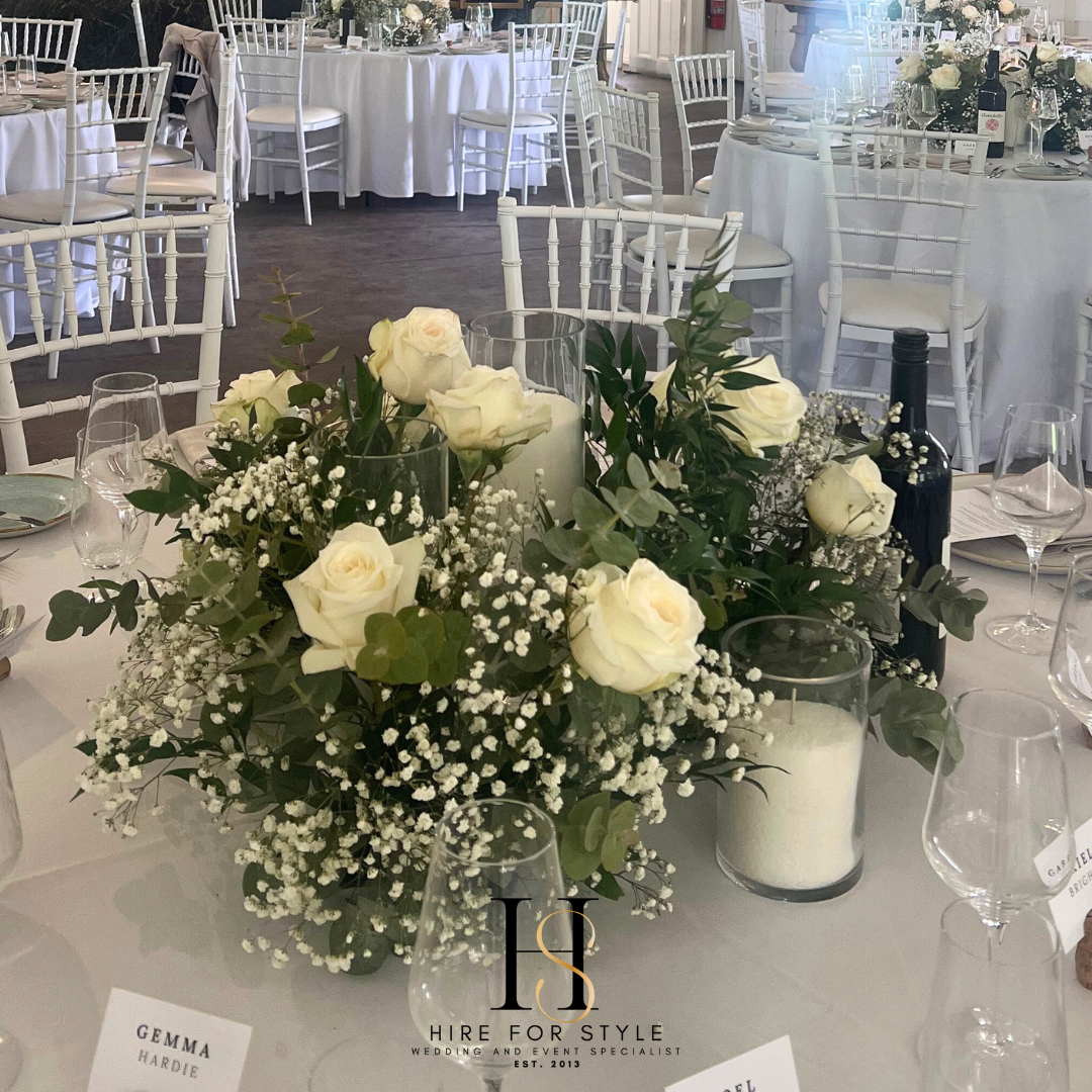 Large Fresh Floral Centrepiece with Candle Sand