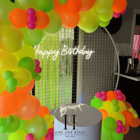 G101 Neon Glow Balloon Backdrop Package