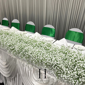 Reception Package with White Baby Breath Florals & Bridal Table