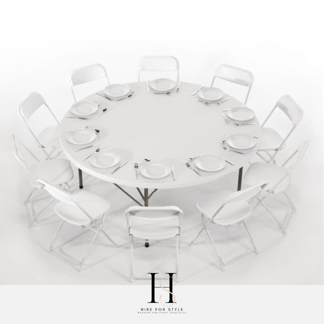 Large Round Trestle Table HIRE