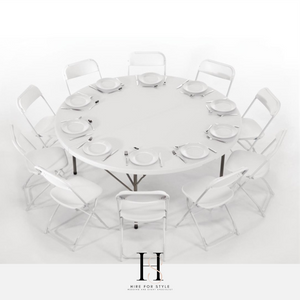 Large Round Trestle Table HIRE