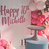 Single Full Arch Backdrop with Balloon Garland and Signage Package
