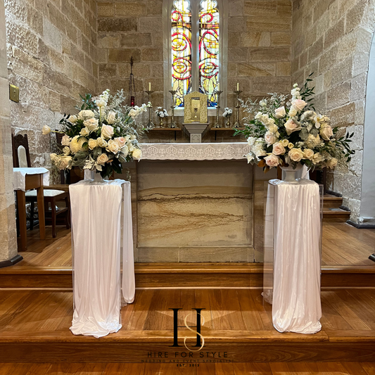 Fresh Floral Plinth Alter Wedding Backdrop