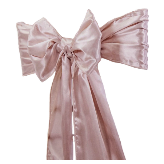 Dusty Mauve Satin Chair Sash Hire
